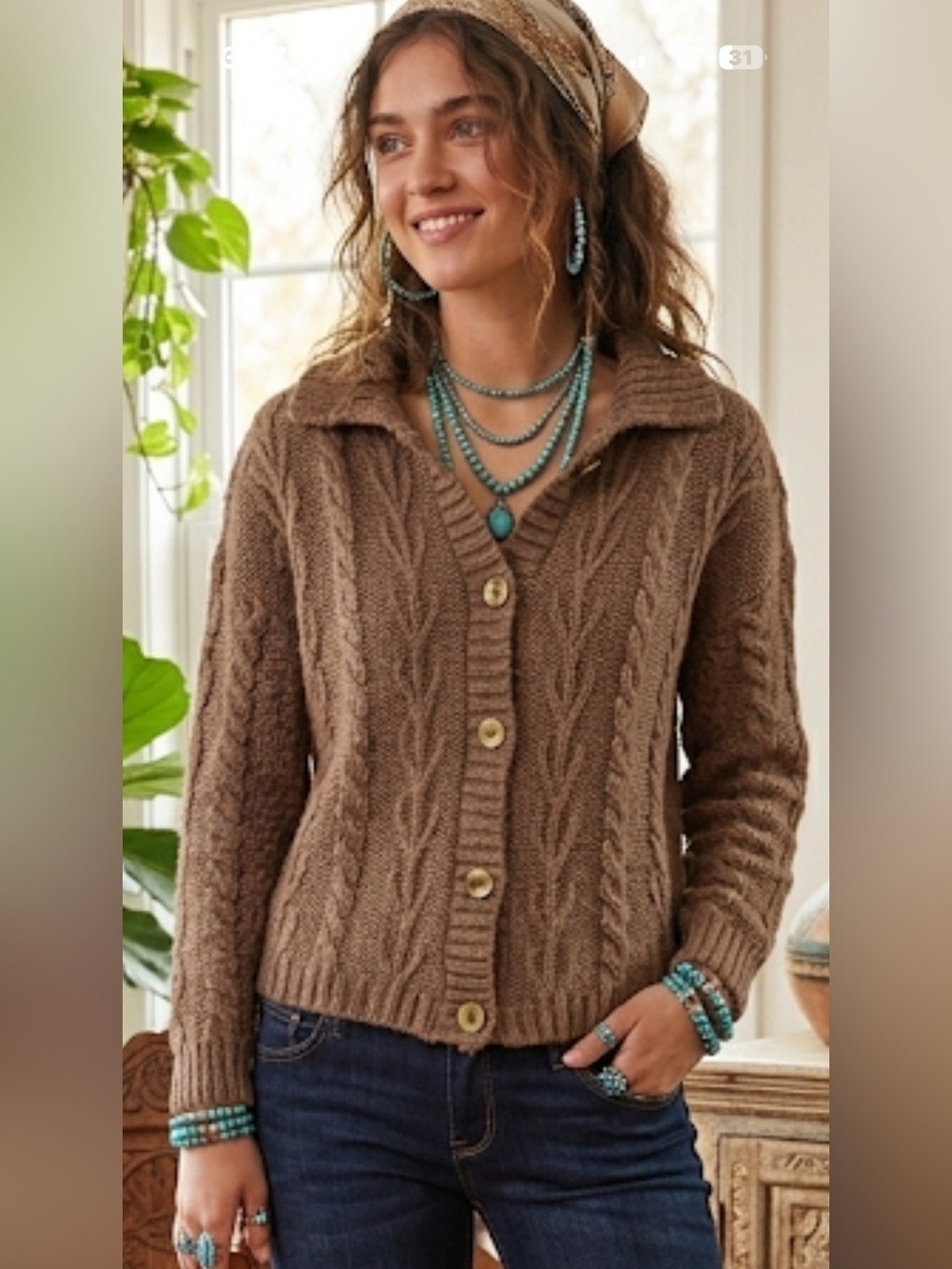 Irish 100% Wool Cardigan Sweater Light Purple Small -Doogan Donegal Ireland
